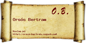 Orsós Bertram névjegykártya